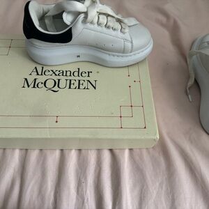 Alexander McQueen Kids White and Black Sneakers